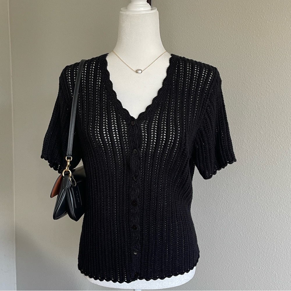 JohnPaulRichard Black Knit Cardigan Size L - Picture 2 of 7